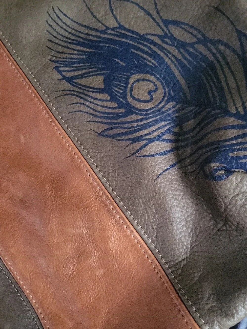 Stitch and Swash  Womens Hobo Bag in Brown and Tan with Peacock Feather Print